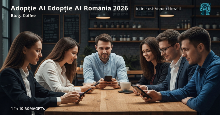 Grafic adoptie AI Romania 2026 - 68 procente romani folosesc inteligenta artificiala
