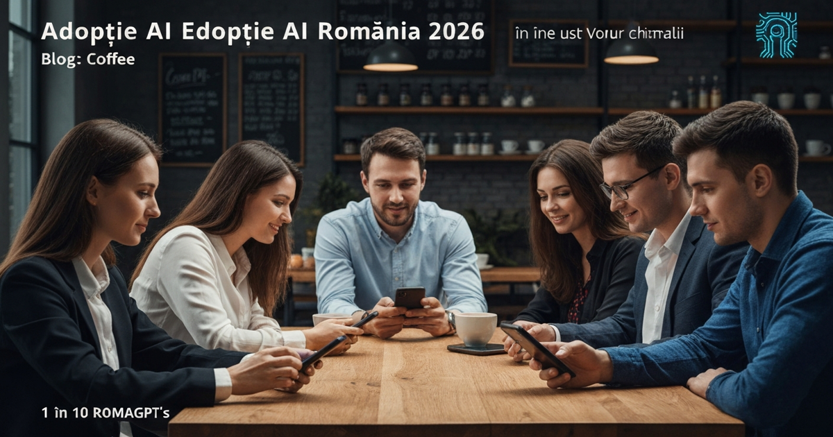 Grafic adoptie AI Romania 2026 - 68 procente romani folosesc inteligenta artificiala